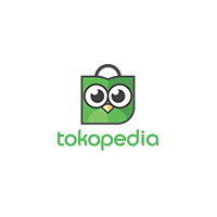 Tokopedia logo with a green owl and the text 'tokopedia' in green